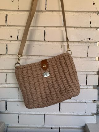 Bolso Cartera Tejida Negra Dama