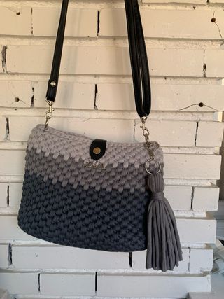 Bolso Cartera Tejida Negra Dama