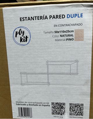 Estantería Pared Duple Pino Contrachapado
