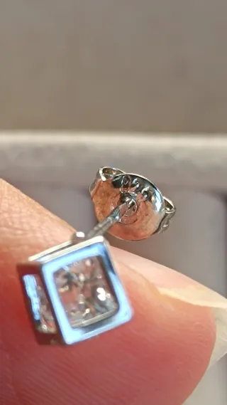 Pendientes Cubo Brillantes Plata