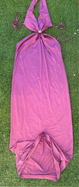 Vestido Maxi Halter Cut-Out Atenea Morado