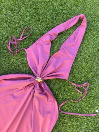 Vestido Maxi Halter Cut-Out Atenea Morado