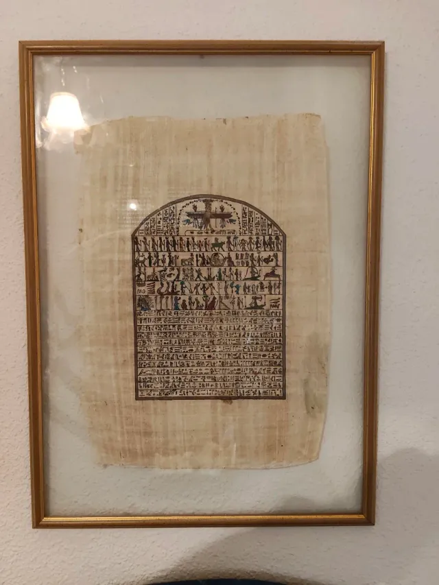 3 Cuadros Pintura sobre Papiro Egipcio