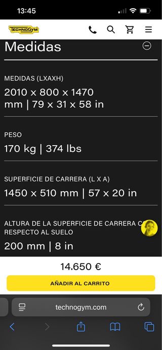 Cinta de Correr Technogym Run Personal