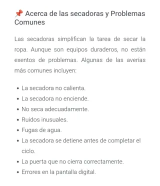 Reparación de Secadoras  en Málaga