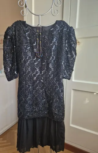 Vestido de fiesta negro  de lentejuelas