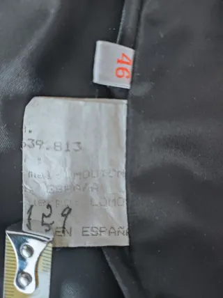 Abrigo 3/4 piel Moutón Talla 46 Negro