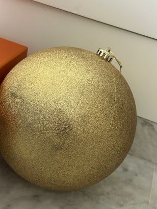 Adornos Navideños Dorados y Purpurina para árbol n