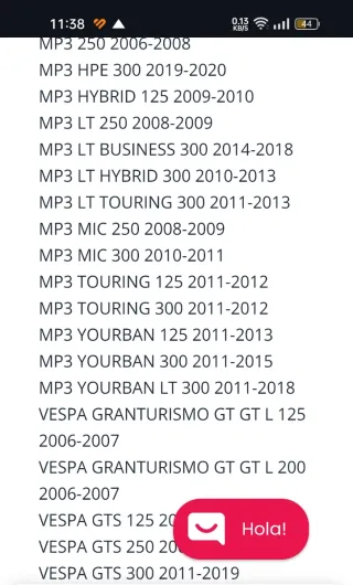 Junta tubo escape-colector-GrupoPiaggio, Gilera et