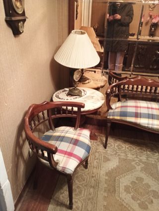 Mueble recibidor madera mármol