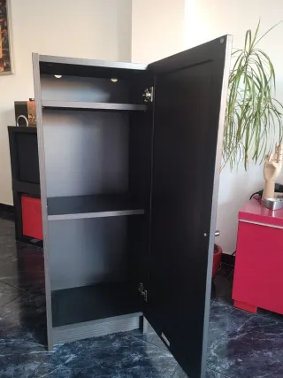 Librería Ikea Negra Efecto Roble