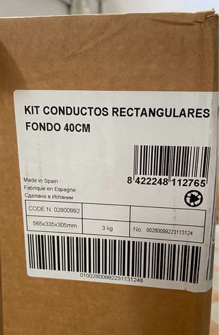 !! NUEVO !! Kit conductos rectangulares 40 cm