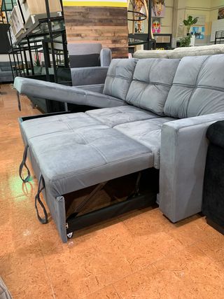 Sofá Cama Gris con Arcón