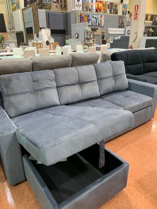 Sofá Cama Gris con Arcón