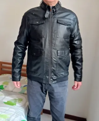 Giubbotto Moda Bata Ecopelle XL 5Tasche Nero Nuovo