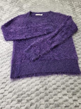 Shana - Jersey de Pelo Largo (Fluffy) Morado T.S/M