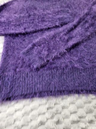 Shana - Jersey de Pelo Largo (Fluffy) Morado T.S/M