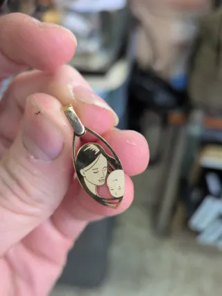 Colgante Oro 18k Madre e Hijo