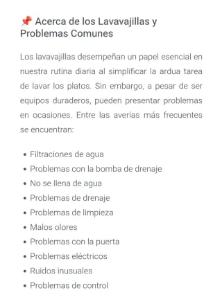 Reparación de Lavavajillas en Málaga