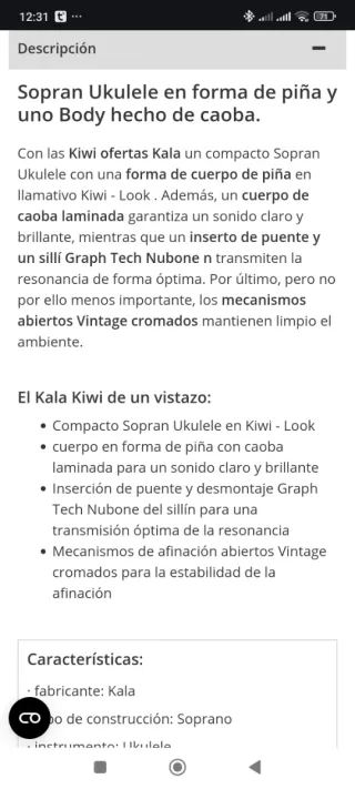 Kala KA-KIWI Ukelele Soprano Kiwi