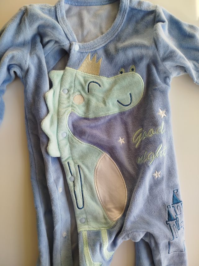 Pijama bebé dragón azul 3-6M