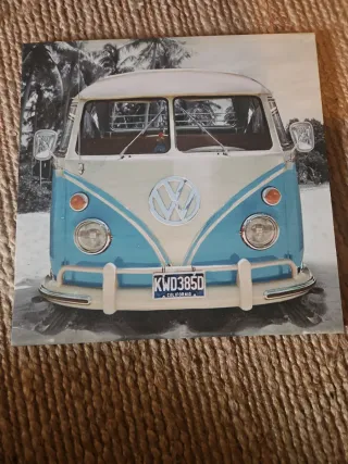 Cuadro Furgoneta Volkswagen Clásico Azul y Blanco