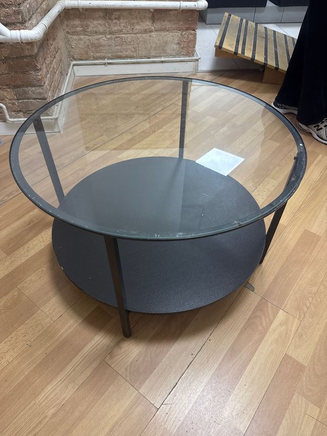 Mesa redonda cristal y metal