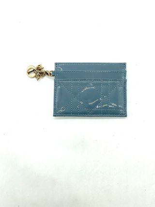 Tarjetero Dior Lady Dior Azul y Dorado