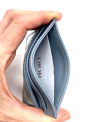 Tarjetero Dior Lady Dior Azul y Dorado