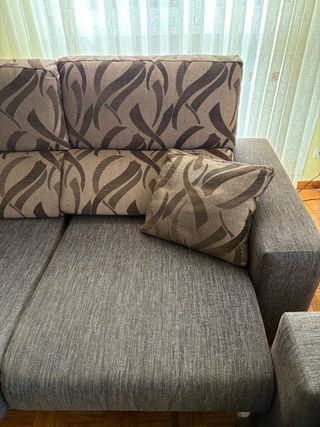2 Sofás Abatibles Marrón y Gris