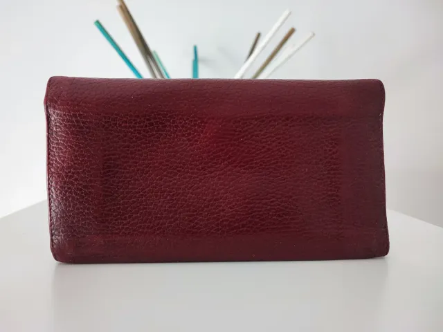 Portafoglio Cartier Paris Vintage Pelle Rossa