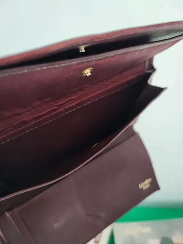 Portafoglio Cartier Paris Vintage Pelle Rossa