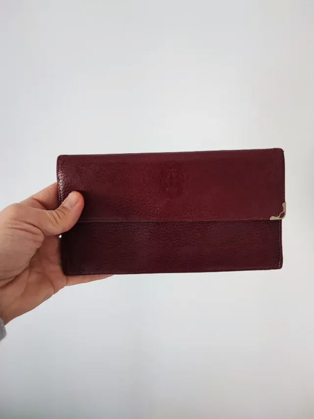 Portafoglio Cartier Paris Vintage Pelle Rossa