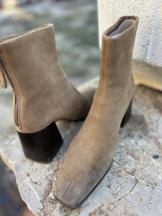 Botines ante Mango beige/marrón