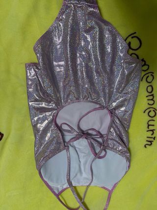 Bañador mujer brillante rosa/morado