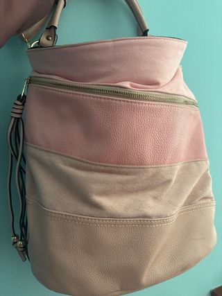 Bolso rosa y dorado