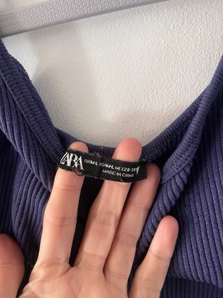 Mono Zara canalé azul