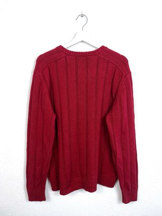 Jersey Nautica Bordado Grueso Retro Clásico Rojo