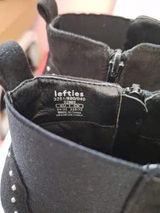 Botas Lefties Talla 34/35 Negras Tachas
