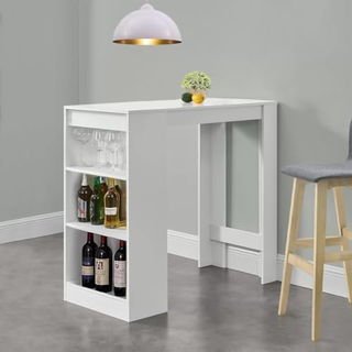 Tavolo da Bar Alto con 3 Ripiani, Tavolino con Sco