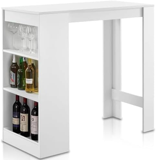 Tavolo da Bar Alto con 3 Ripiani, Tavolino con Sco