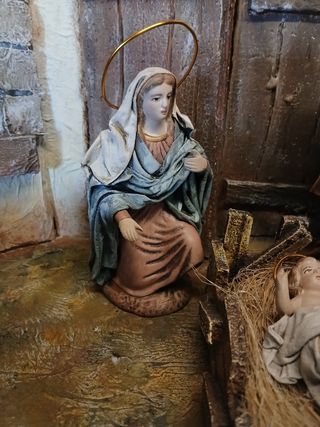 Nacimiento Barro lienzado 17cm Decoarte