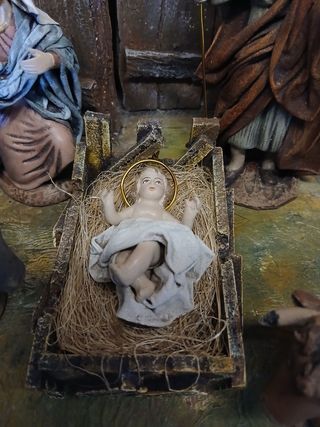 Nacimiento Barro lienzado 17cm Decoarte