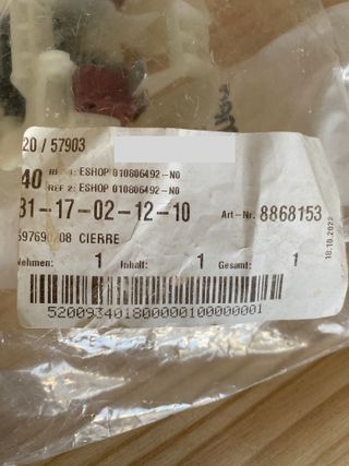 REGALO RECAMBIO ORGINAL SMEG LAVAVAJILLAS