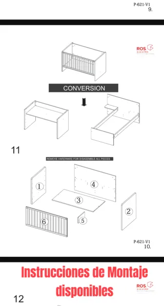 Cuna convertible ROS (120x60cm)
