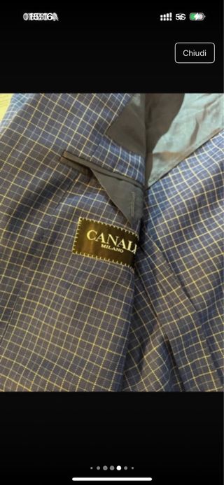 Giacca Canali uomo lana blu  colore blu a quadrett