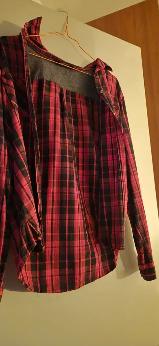 Camicia donna quadri rossa e nera