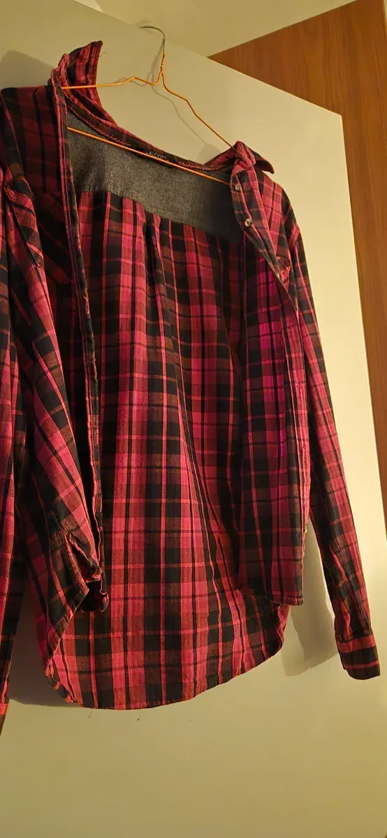 Camicia donna quadri rossa e nera