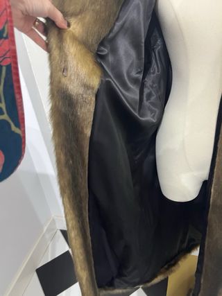 Abrigo Lujo Piel Sintética Marrón