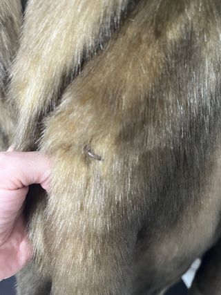 Abrigo Lujo Piel Sintética Marrón